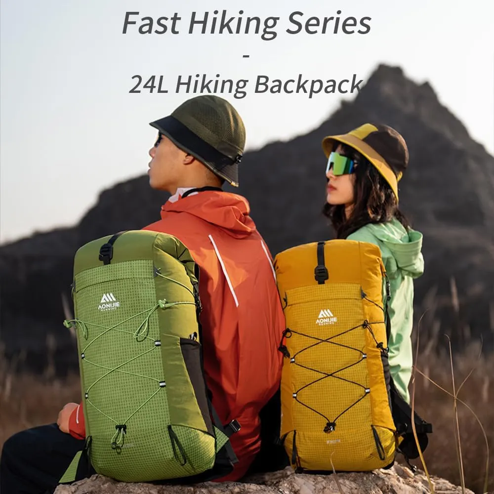 AONIJIE 24L Lightweight Hiking Backpack for Men, Adjustable & Multifunctional Backpacking Travel Gear Running Daypack (24L-Green)