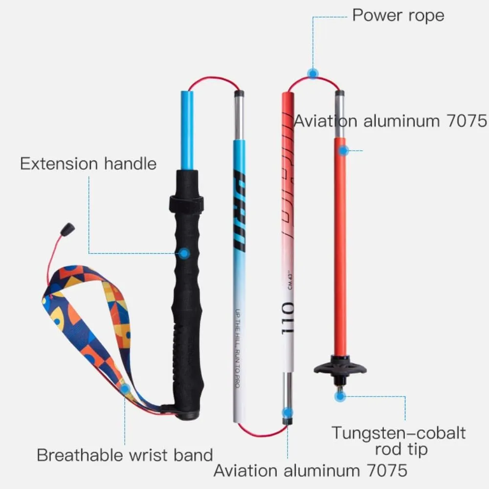 AONIJIE 2Pcs Trekking Poles - Collapsible Lightweight Hiking Poles Folding Walking Sticks for Men and Women with Non-Slip Grip
