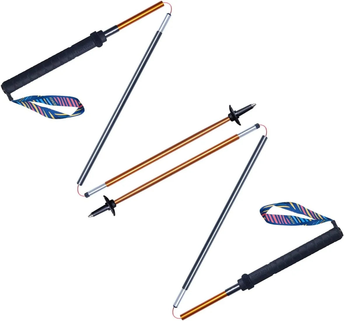 AONIJIE Folding Ultralight 7075 Aluminum Alloy Trekking Poles Quick Lock Trekking Hiking Pole Walking Stick
