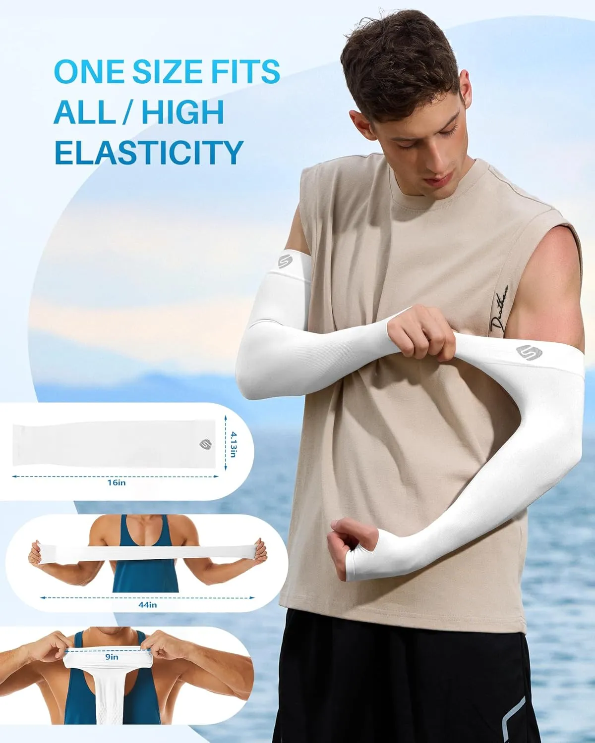 Arm Sleeves for Men Women UV Sun Protection Compression Arm Warmer Tattoo Cover Up, Sports Golf Cooling Sleeves