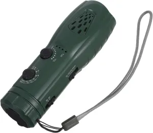 ARTIBETTER Compact Multiuse LED Flashlight with Sos Alarm Hand Crank Power Radio Function for Camping Hiking Survival Situations
