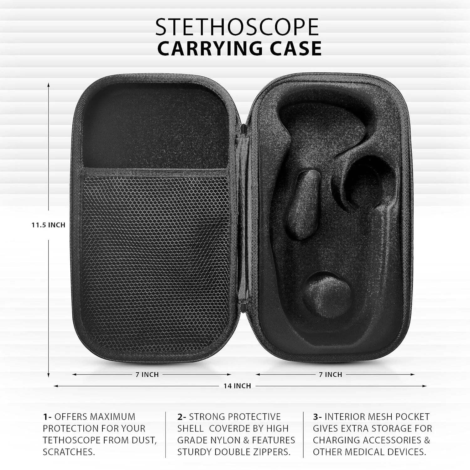 ASA TECHMED Medical Starter Kit - Stethoscope, Durable Blood Pressure Monitor, and EMT Shears and Protective Carrying Case Ideal for Healthcare Professionals, Blue