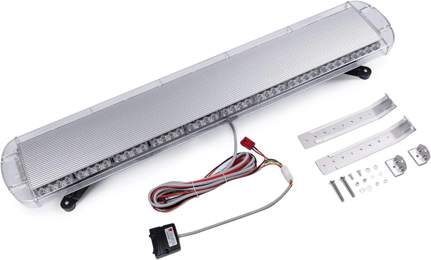ASPL 47" 88 LED High Intensity Low Profile Roof Top Strobe Light Bar Emergency Warning Strobe Lights for Tow Truck Construction Vehicles (Amber/White)