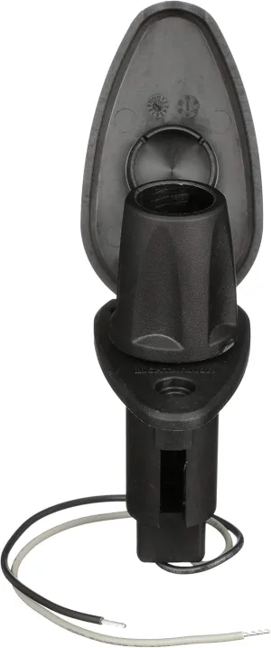 Attwood 910T2PB-7 LightArmor™ 910R Series Teardrop Plug-in Light Base — for All-Around Pole Light, 2-Pin, Black Composite Cover