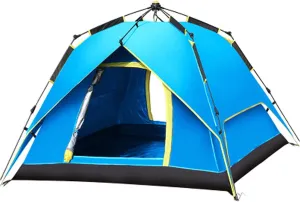 Automatic Tent, Outdoor 3-4 People Quickly Open Double-Layer Rainproof Family Camping Barbecue Camping Tent