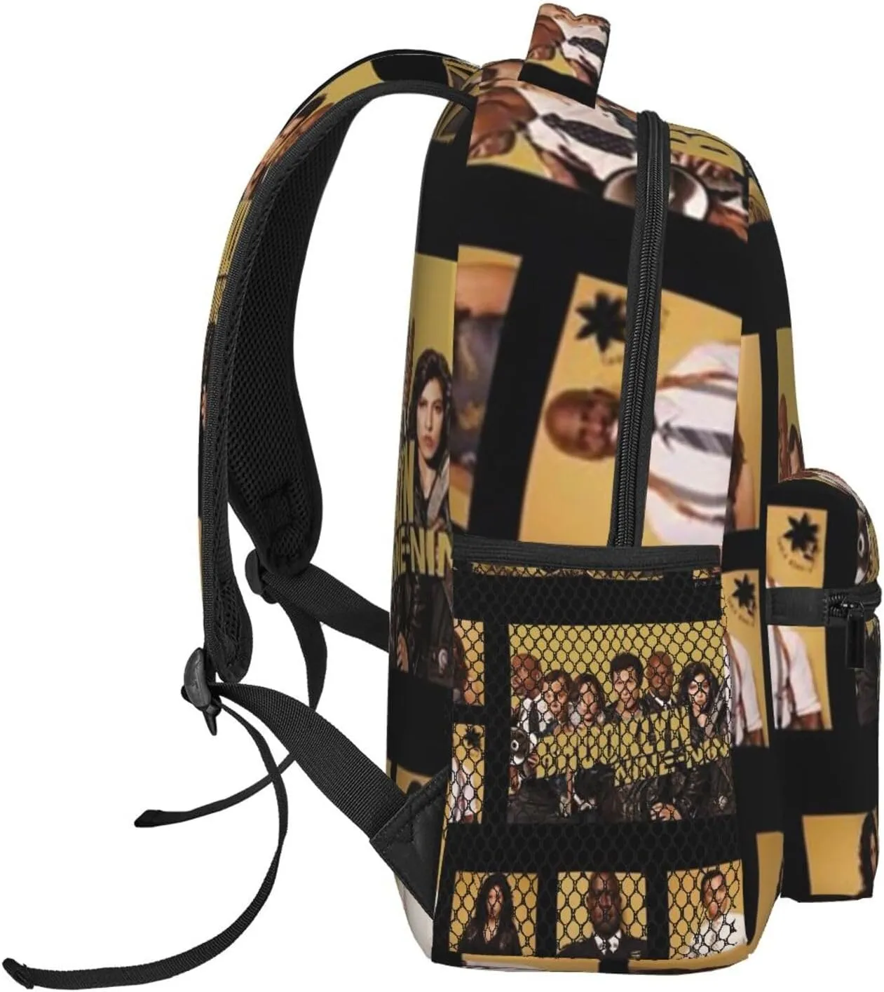 B-rooklyn Nine-Nine Casual Student Backpack With Adjustable Shoulder Straps And Cushioned Back For Comfort Black