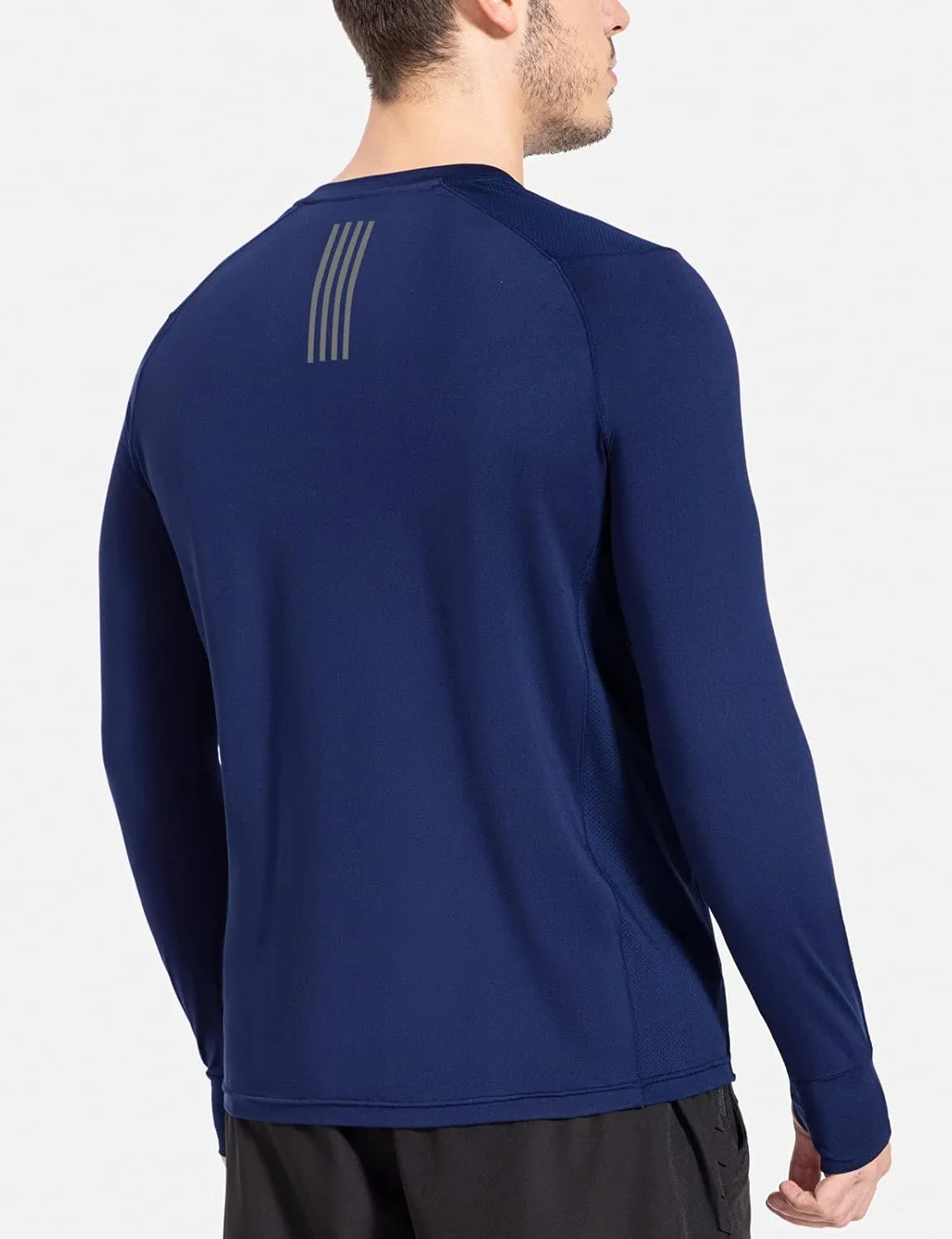 baleaf Men's Long Sleeve Running Shirts with Thumbholes Quick Dry Athletic Shirt Workout Training Top