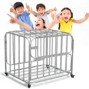 Ball Rack Ball Basket Ball Trolley Rolling Ball Trolley with Wheels, Metal Basketball Storage Bin Rack for Organising Footballs, Volleyball, Tennis Balls,100x70x80cm/39.4x27.6x31.5in