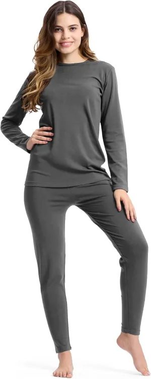 BAMBOO COOL Thermal Underwear for Women Base Layer Womens Thermal Top and Bottom Set