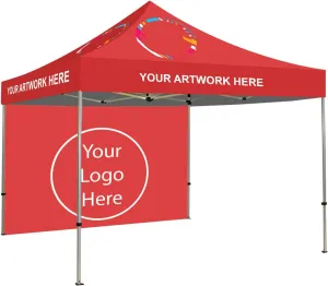 BANNER BUZZ Make IT Visible 6'x6' Custom Ez Pop Up Canopy Tent & Back Wall (Single Side Print). Instant Shelter Portable Pop-Up Canopy Tent with Wheeled Carry Bag