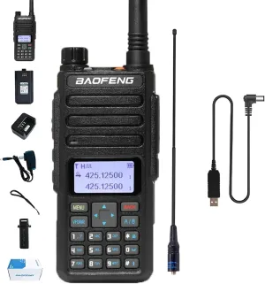 BAOFENG Upgrade DR-1801UV DMR Radio Digital/Analog Two Way Radio Long Range DM-1801 Upgraded Version 2200mAh Battery SMS Function 1024 Channels Dual Band Walkie Talkie with Cable 771 Antenna