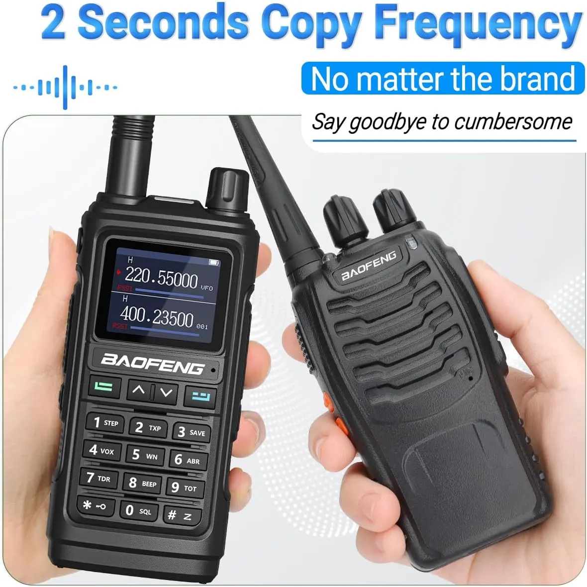 Baofeng UV-5R Upgrade Ham Radio Long Range Two Way Radio UV-17R Walkie Talkies for Adults UV5RUSB Charger 999 Channels VOX with Earpiece,Flashlight Li-ion Battery