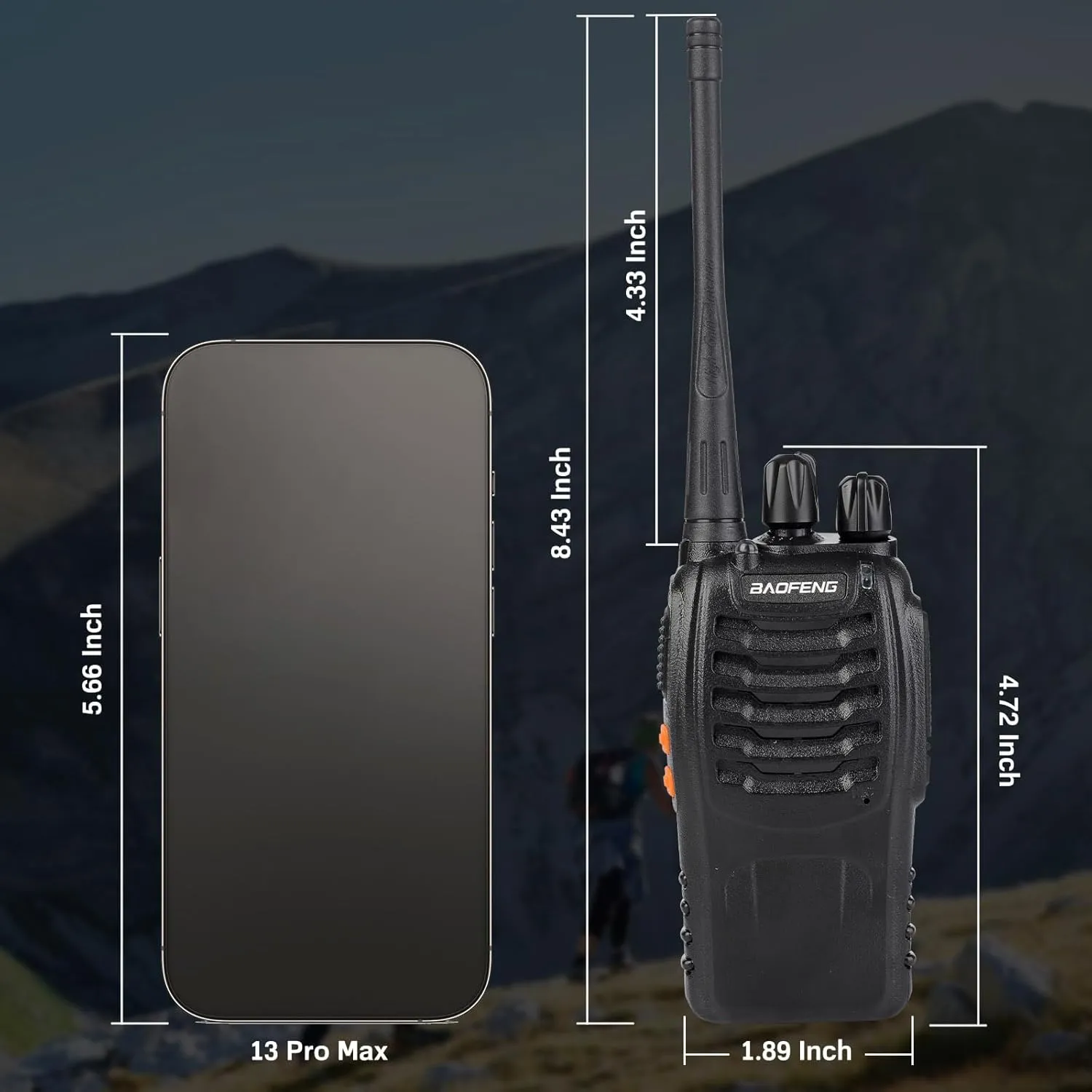 Baofeng Walkie Talkies 888S Rechargeable Long Range with Earpieces for Adults, 16 Channel Professional Radio Handheld Two Way Radios Li-ion Battery and Charger Included (10pack with 10earpiece)