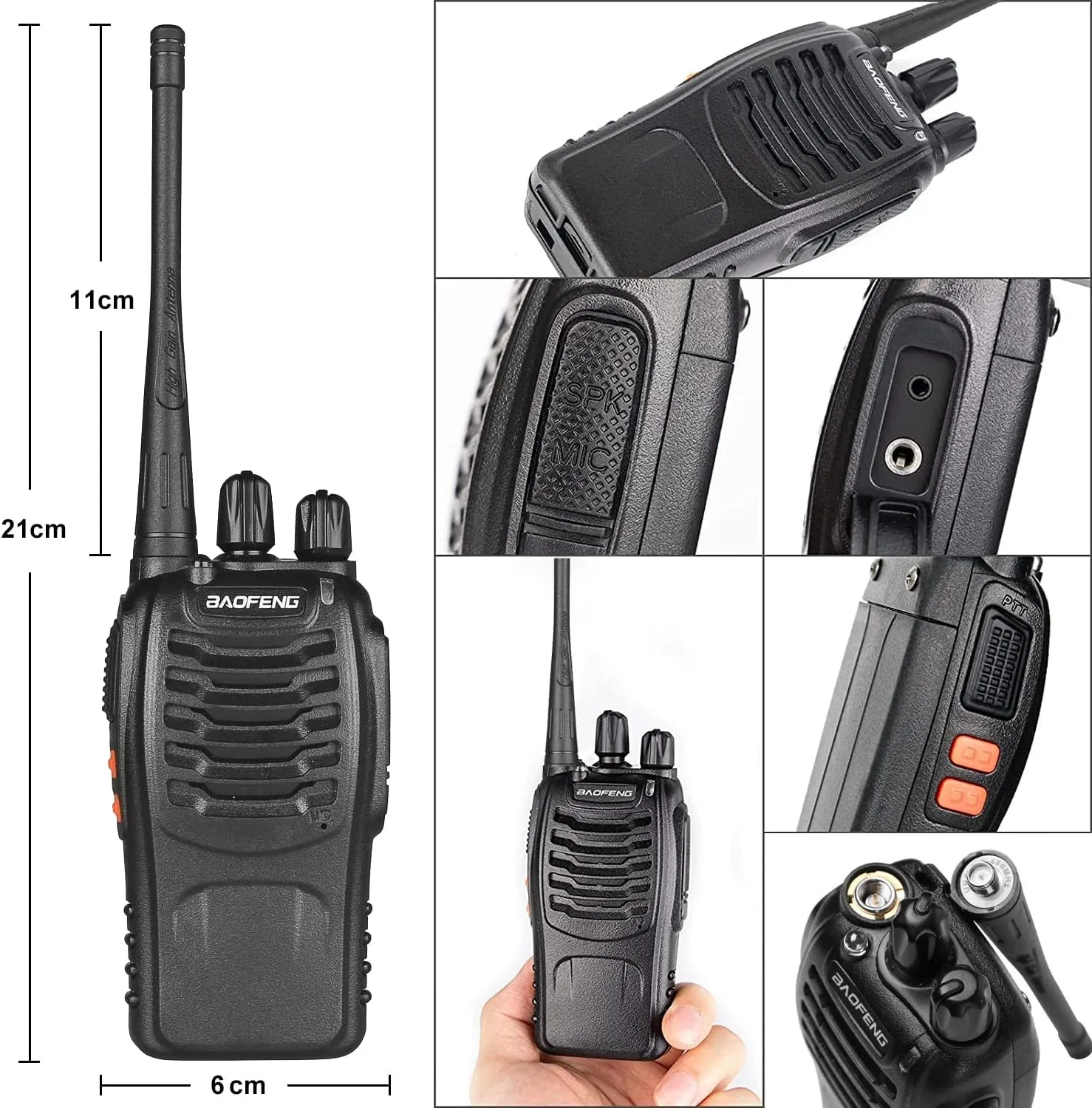 Baofeng Walkie Talkies bf-888s Professional Two-Way Radios Rechargeable Interphone Long Range UHF Communicator for Adults Handheld 5 Pack Walky Talky Set with Earpiece,Li-ion Battery and Charger