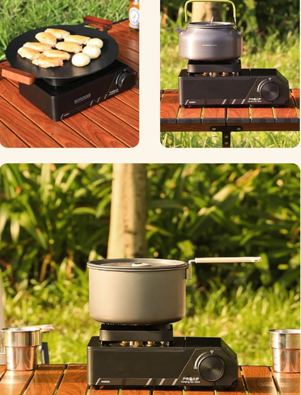 Barbecue and Outdoor Cookout Camping Butane Stove,Kitchen Cassette Furnace Camping Stove Travel Use Gas Stove Boil Water