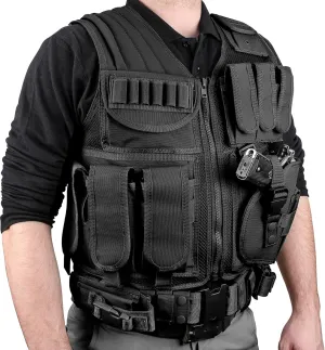 BARSKA mens Loaded Gear BI12018 VX 200 Tactical Vest Right Hand, Black, Large US