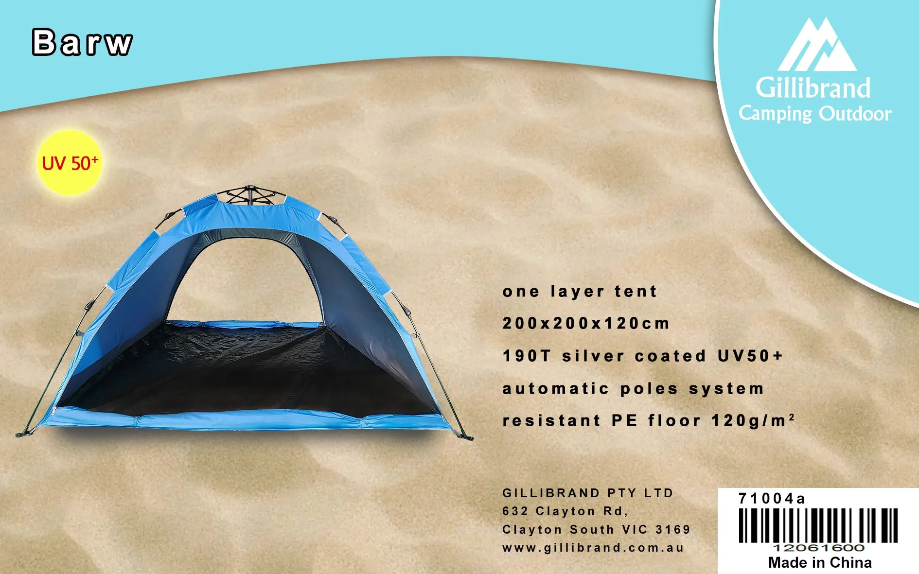Barw 3-4 Persons instant beach Tent
