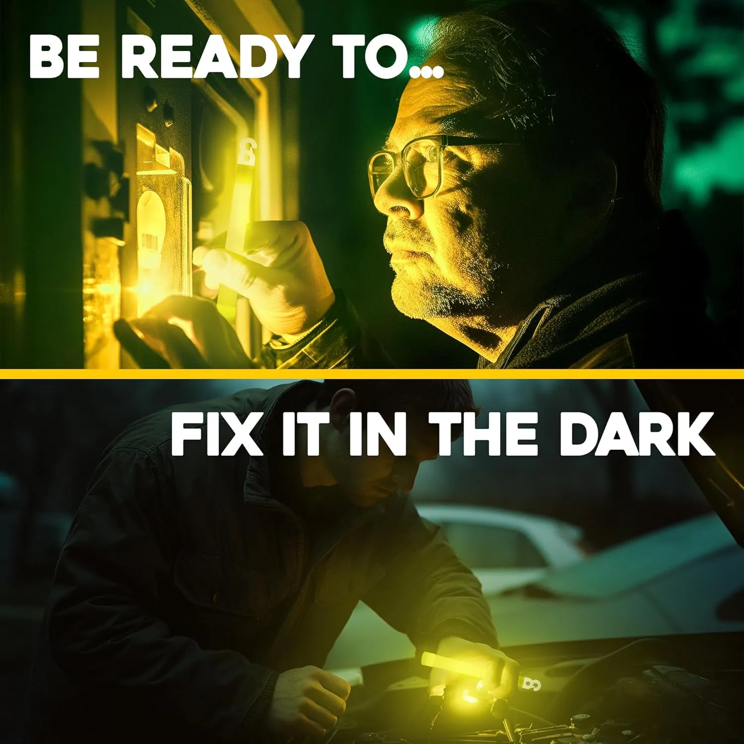 Be Ready - Industrial 12 Hour Illumination Emergency Safety Chemical Light Glow Sticks 24 Pack