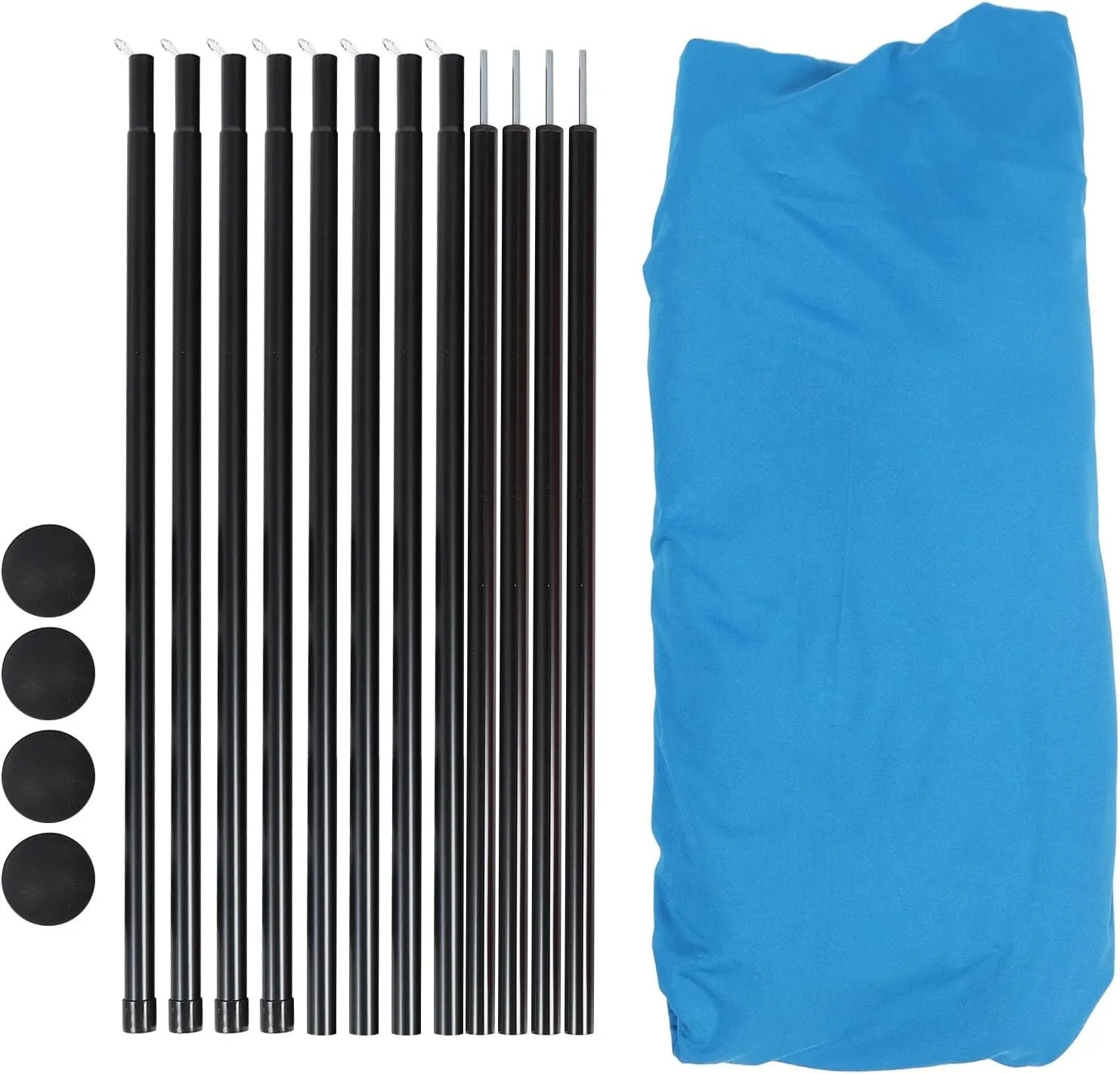 Beach Shade Sun Shelter, UPF50  4 Poles Beach Canopy Quick Setup Spacious with Carry Bag for Camping (Blue)