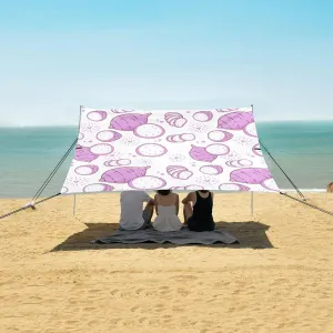 Beach Shade Tent with UPF50  UV Protection,Taro Slice Pattern Lightweight Camping Sun Shelter for Outdoor,Camping Trips, Fishing, Backyard,Picnics,Easy Set Up and Carry 9x10.5 FT