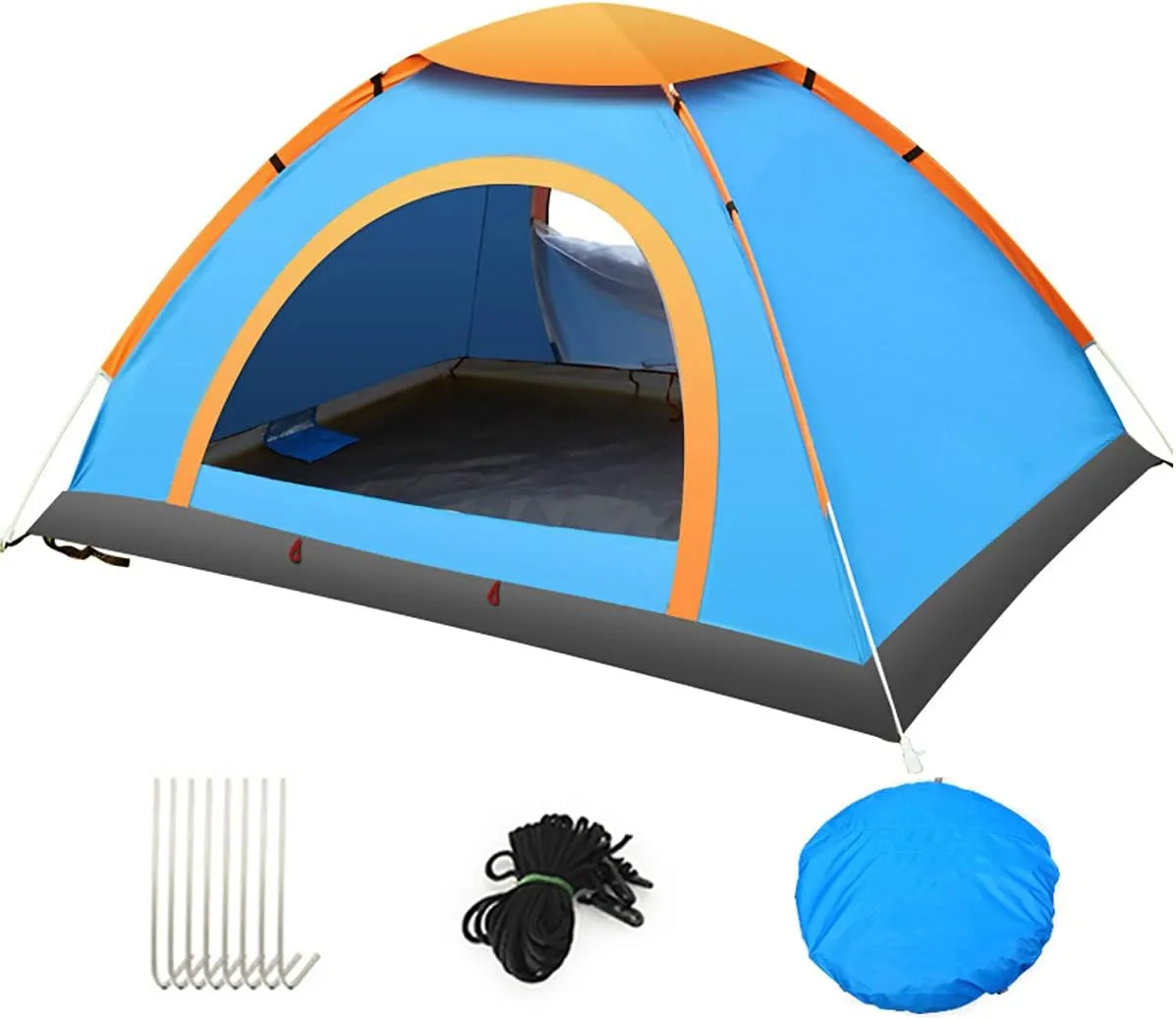 Beach Tent, Pop Up Tents for Double/3 to 4 Person Automatic Opening Double Layer Tent,Rainproof and Sunproof Portable Beach Camping Tent,Green,3 to4 People (Blue 2 to3 People)