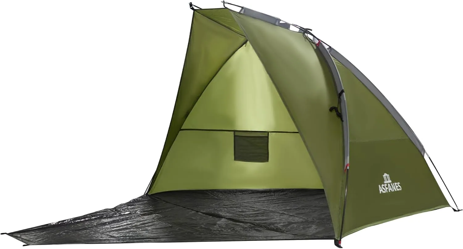 Beach Tent - Portable Shade Sun Shelter, Easy Setup, Fishing Cabana, Green