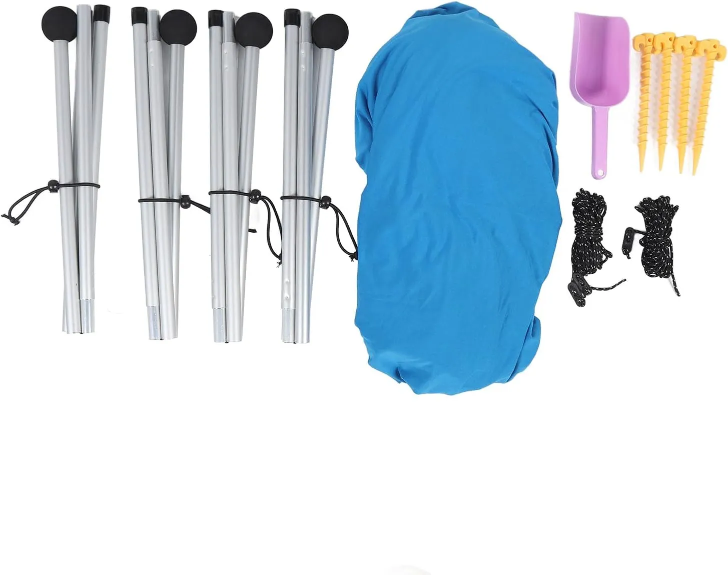 Beach Tent Sun Shelter, Windproof 4 Poles Beach Canopy for Camping (210 * 200 * 150CM)