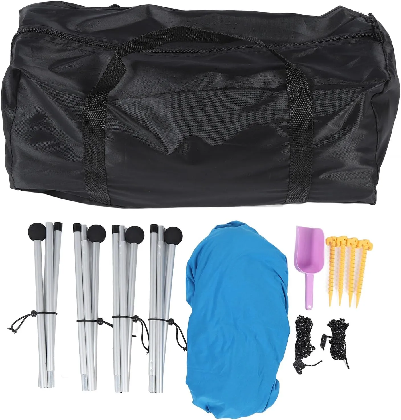 Beach Tent Sun Shelter, Windproof 4 Poles Beach Canopy for Camping (210 * 200 * 150CM)