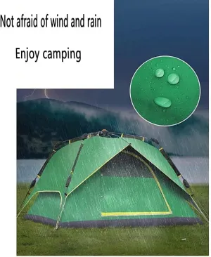 Beach Tent,Sun Shelter,3-4 People Outdoor Easy Set Up Camping Waterproof Hiking Double Layer Green 91x91inch