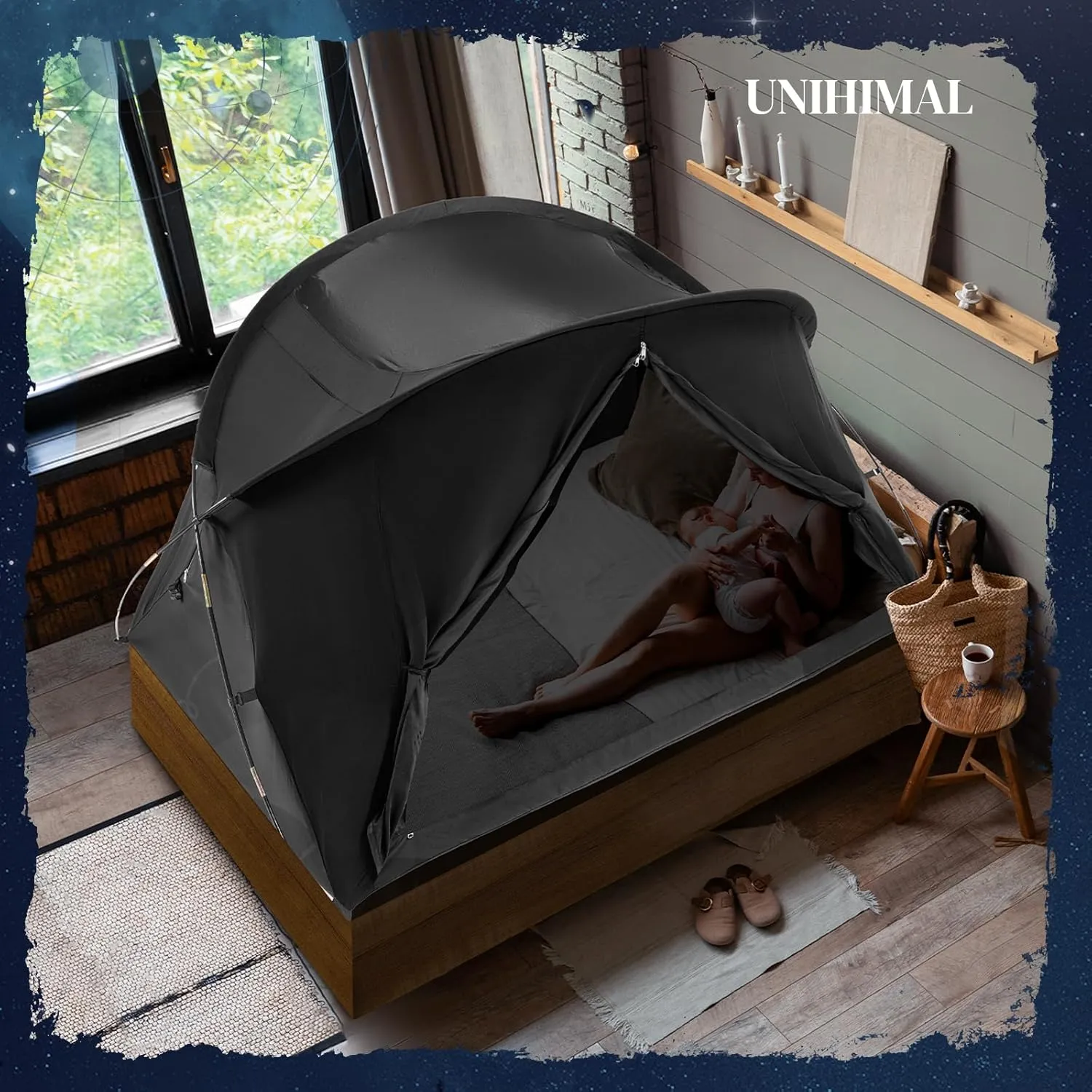 Bed Tent Canopy Twin, Blackout Portable Sleep Tent Easy Setup, Breathable Mesh, Privacy Curtains for Adults, Ideal for Indoor