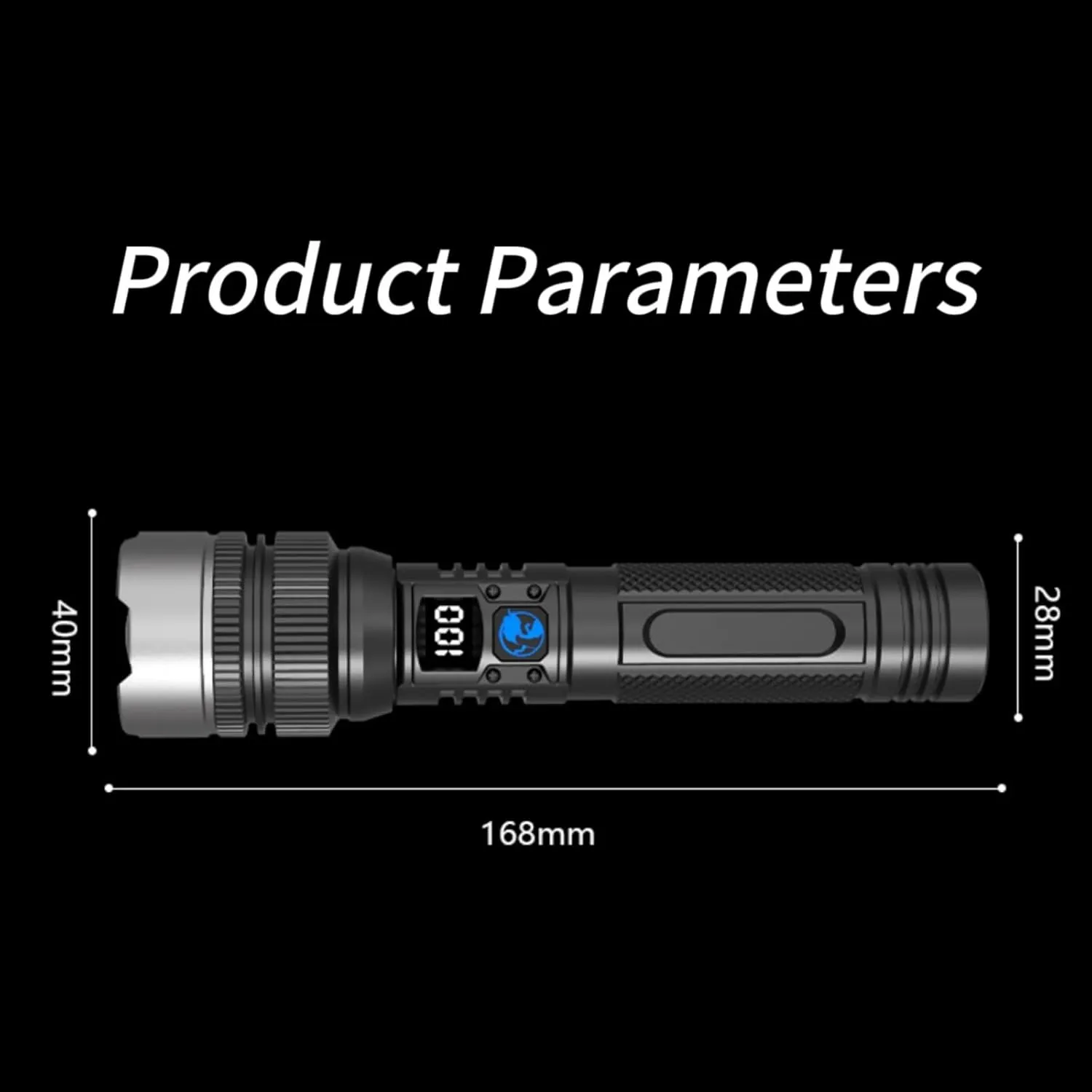 Benighty Flash Light, Waterproof Zoomable Emergencies Flashlight, Adjustable Lumen Super Bright Led Flashlights(1800 mAh) (2pcs-Black, Small)