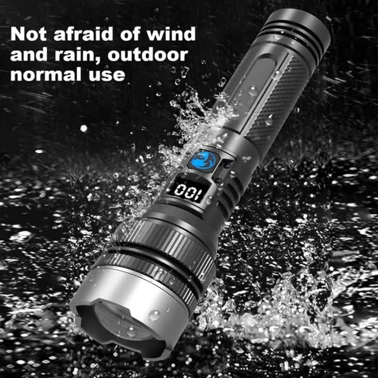 Benighty Flash Light, Waterproof Zoomable Emergencies Flashlight, Adjustable Lumen Super Bright Led Flashlights(1800 mAh) (2pcs-Black, Small)