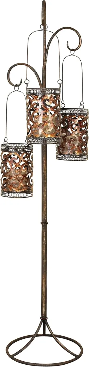 Benzara 41970 67 in. H x 16 in. W Metal Floor Candle Lantern