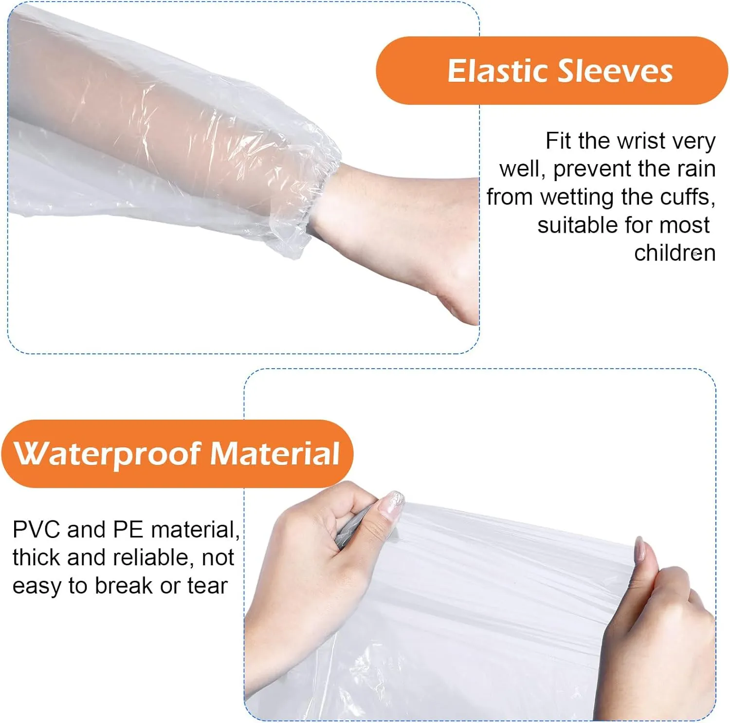 Berlune 30 Pcs Kid Rain Ponchos Bulk Disposable Ponchos for Kid Emergency Raincoat with Drawstring Hood and Elastic Sleeves