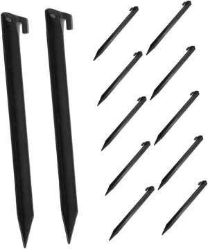 BESPORTBLE 12 Pcs Heavy Duty Plastic Tent Stakes Durable Pegs for Outdoor Camping Garden Lawn Tarp and Canopy Use Rustproof and Reliable Accessories for Beach and Courtyard