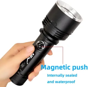 BESTSUN Diving Flashlight Lumen, Super Bright Diving Light IPX8 Waterproof，Powerful Underwater Flashlight 3 Modes,LED Flashlight Rechargeable with 300 Long Range,for Deep sea cave,Scuba Diving