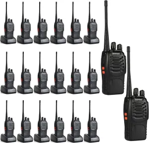 BF-888S Walkie Talkie 20 Pack Walkie Talkies for Team Business School Long Range Rechargeable Handheld Radio (with Headset, 20 PCS)