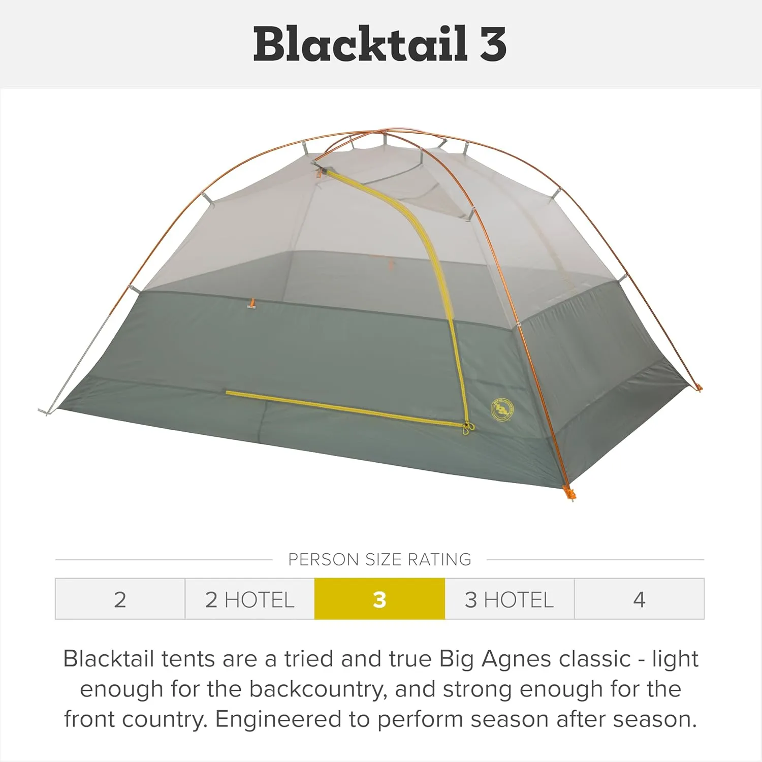 Big Agnes Blacktail & Blacktail Hotel Tent - Backpacking Tent for Camping, 3 Season, Lightweight, Waterproof