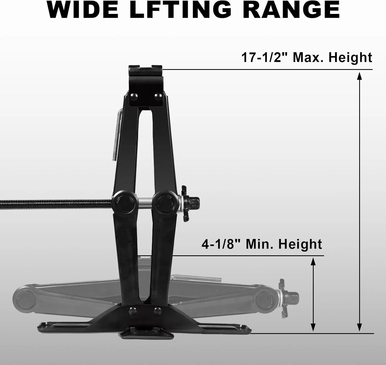 BIG RED Wide Base Cross Car Scissor Jack: Steel Portable Quick Lift Tire Jacks Include Ratchet Wrench for Car, Truck, Sedans and MPV, 2 Ton (4,409 lbs) Capacity, Black