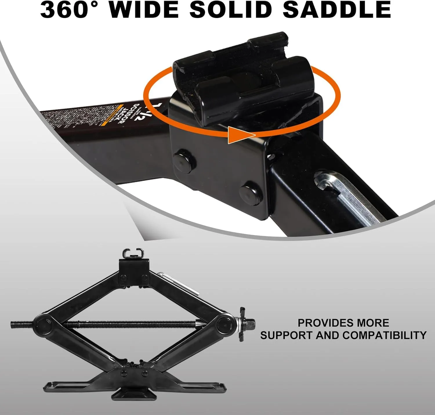 BIG RED Wide Base Cross Car Scissor Jack: Steel Portable Quick Lift Tire Jacks Include Ratchet Wrench for Car, Truck, Sedans and MPV, 2 Ton (4,409 lbs) Capacity, Black