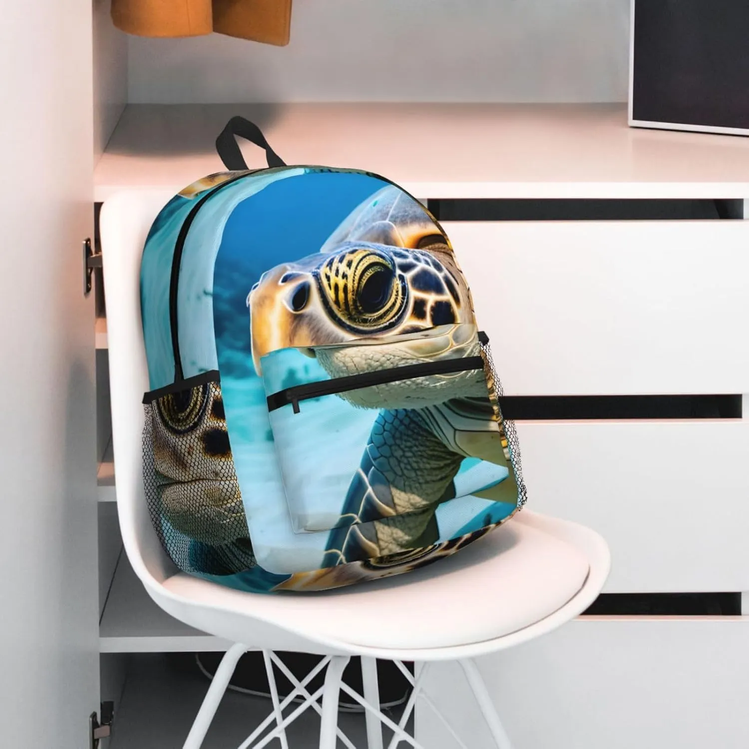 Big Sea Turtle Backpacks Lightweight With 1 Main Compartment, Shoulder Rucksack Carry-On