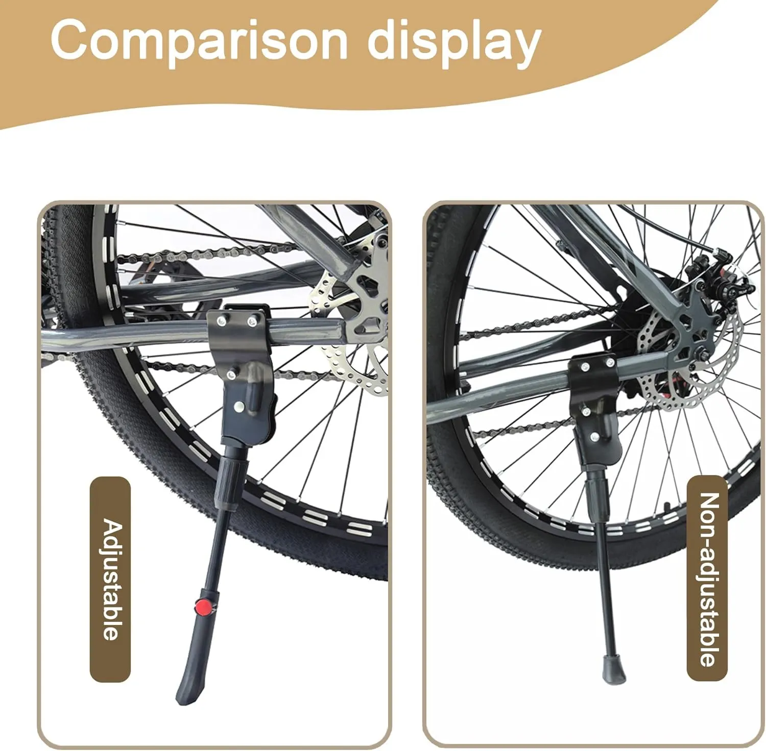 Bike Kickstand for Orbea Rise OMR Evo 2023, Adjustable Bicycle Kickstand, Suit Mountain Bike, Concealed Spring-Loaded Latch, Aluminum Rear Side Bicycle Stand,B