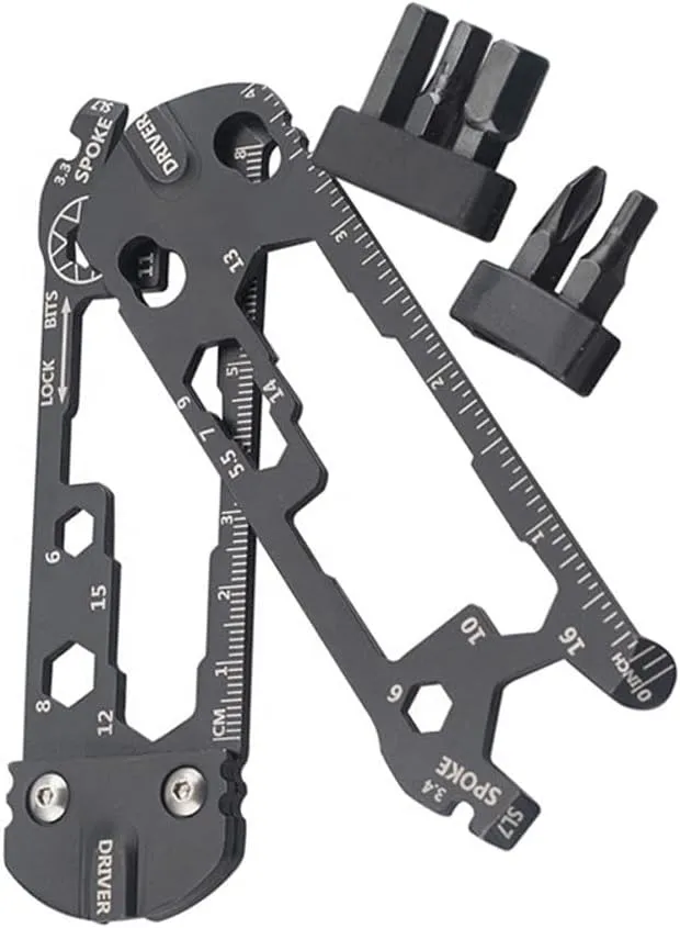 Bike Multitool Repair Tool Kit Mini Bicycle Multi-Tool Detachable Emergency Tool Kit for Fixing Bicycles, Skis, Home Daily Maintenance Use(2 PCS)