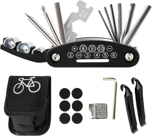 Bike Repair Tools Kit with and Saddle Bag, Road/Mountain Bicycle Emergency Maintenance All in One Tool,Perfect Road Bike Accessories Or Great Gift Choice for Boys and Men,Set