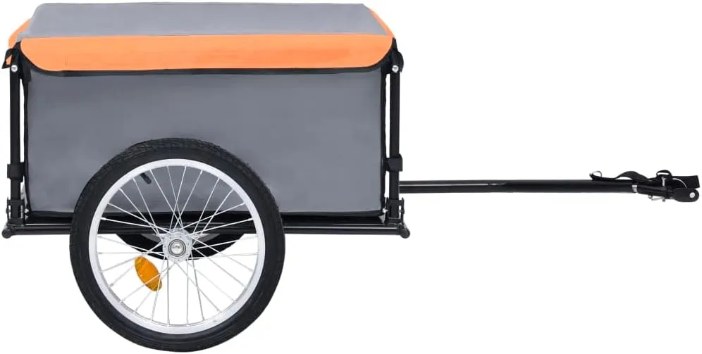 Bike Trailer Bicycle Cargo Trailer Tow Bicycle Cart Steel and Polyester vidaXL vidaXL