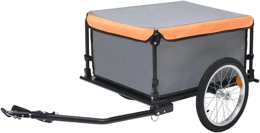 Bike Trailer Bicycle Cargo Trailer Tow Bicycle Cart Steel and Polyester vidaXL vidaXL