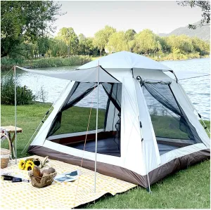 Bivy Tent 4 People Waterproof,Double Doors and Four Windows Tipi Tents for Camping Firm and Stable Adult Teepee Tent Outdoor for Family,Outdoor,Hiking and Mountaineering