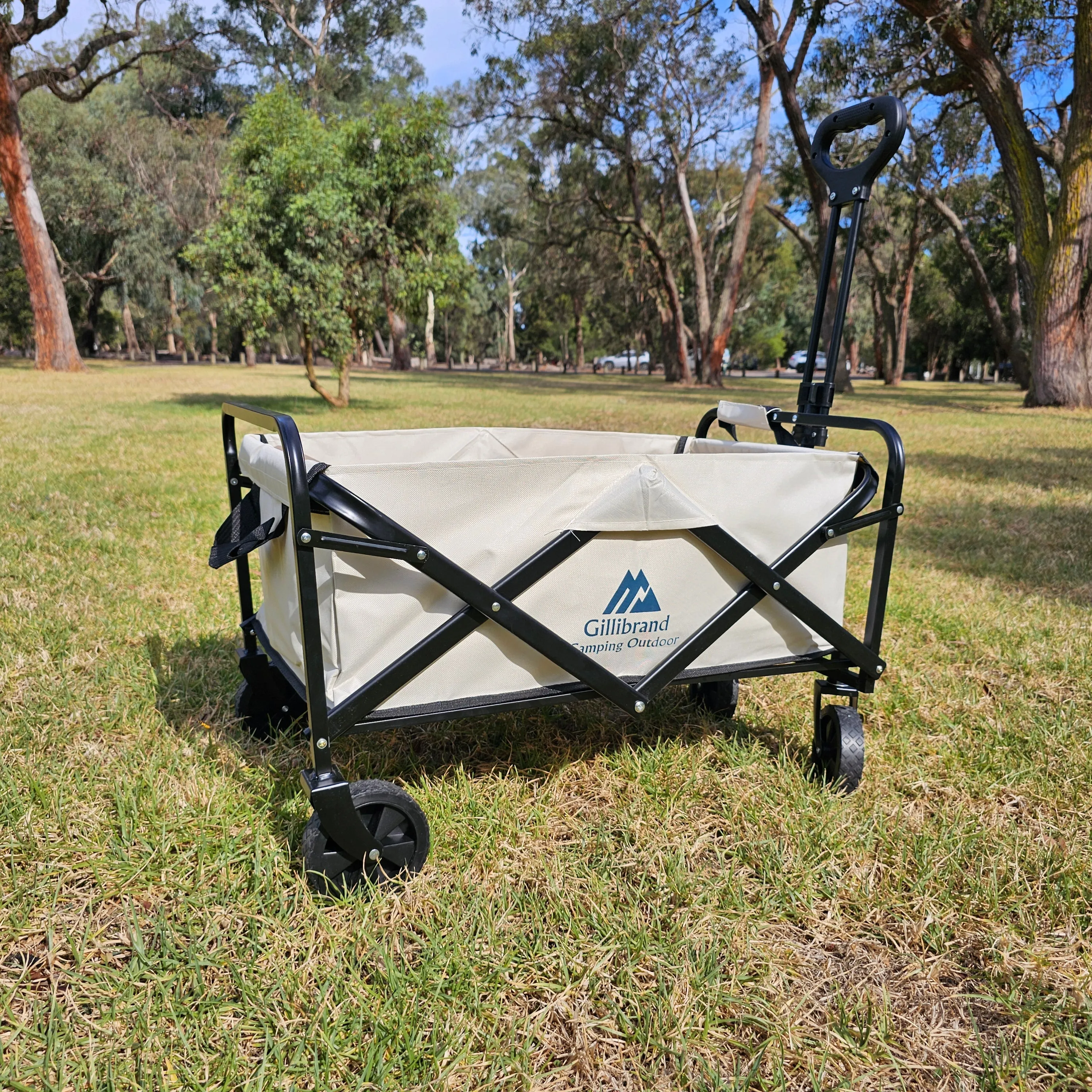 Black camping trolley cart