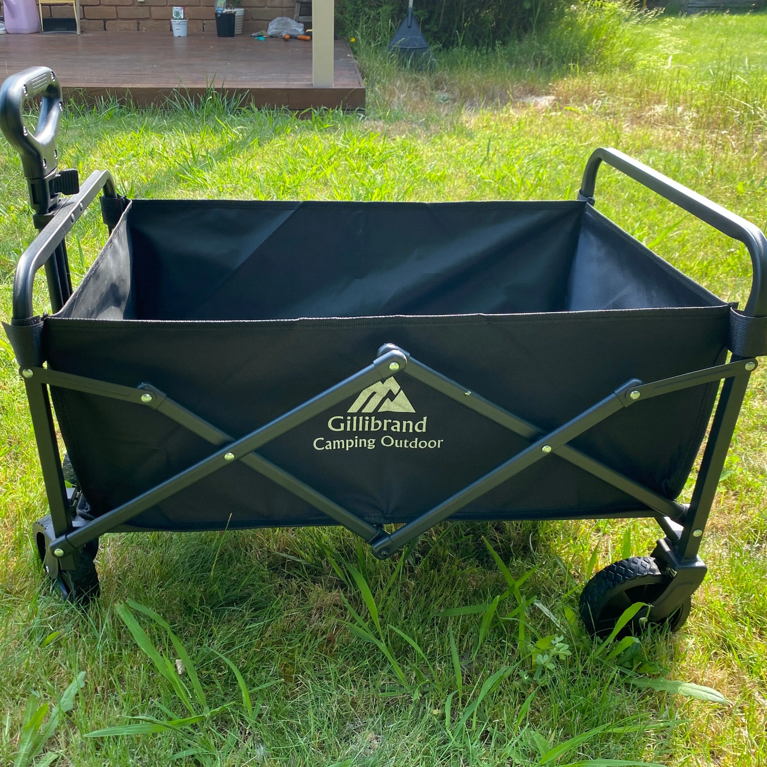 Black camping trolley cart