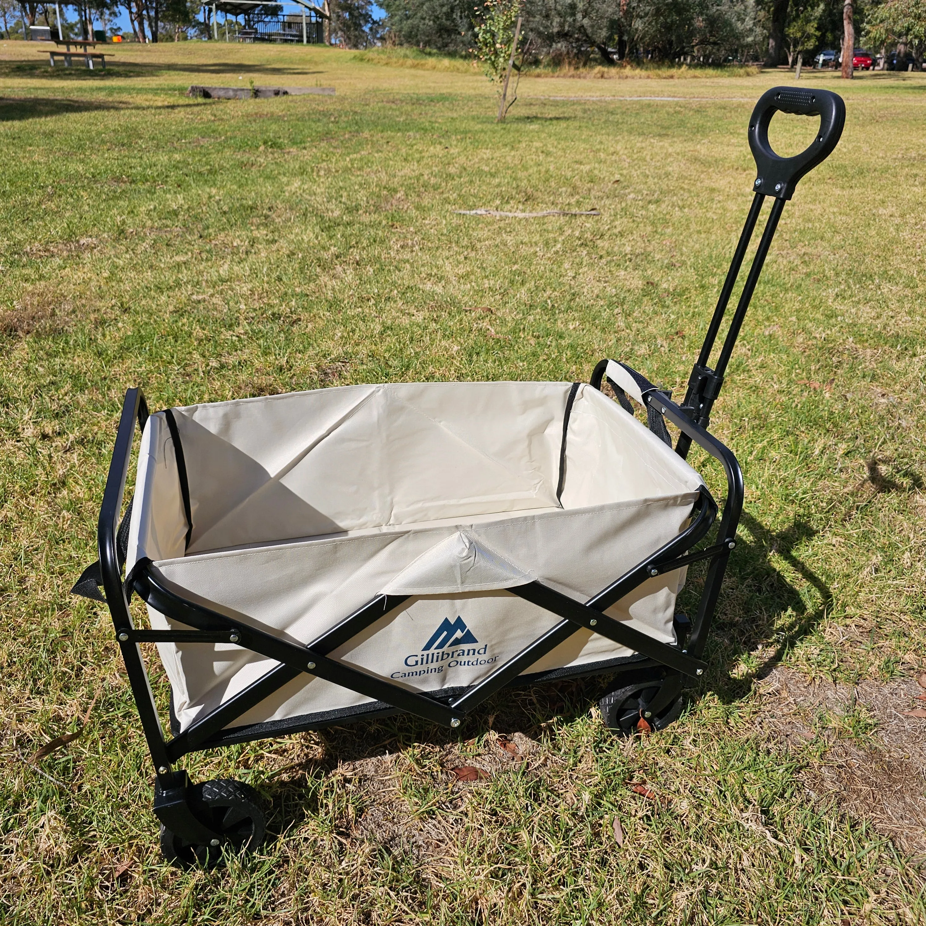 Black camping trolley cart